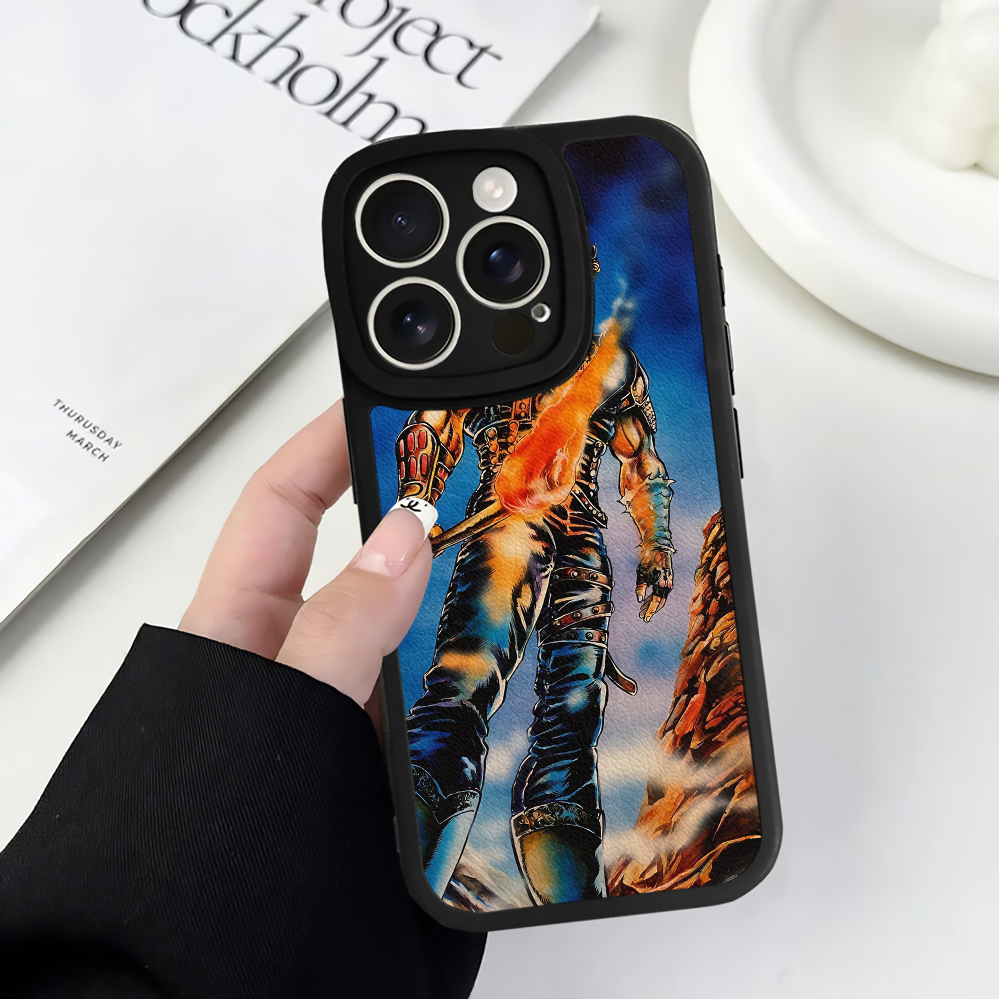 （画像用） 北斗の拳 Fist of the North Star 【iPhone 16シリーズ対応】シリコンスマホケース（レザー調） 材質：シリコン
